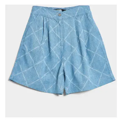 Šortky karl lagerfeld printed denim shorts aop printed denim