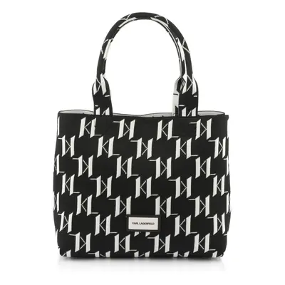 Kabelka karl lagerfeld k/monogram knit lg tote black/white