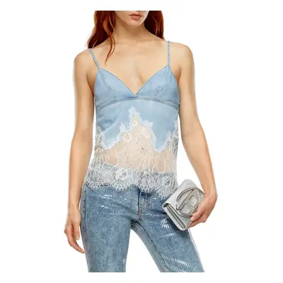 Top diesel de-mony tank top blue denim