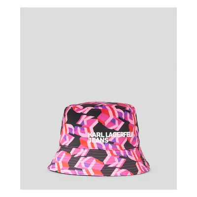 Klobouk karl lagerfeld jeans monogram bucket hat fuchsia