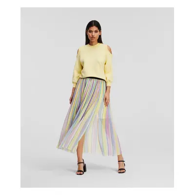 Sukně karl lagerfeld stripe pleated skirt pastel multi stripes