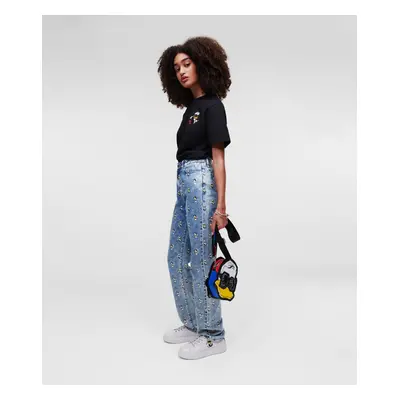 Džíny karl lagerfeld klxdisney printed denim pants printed denim