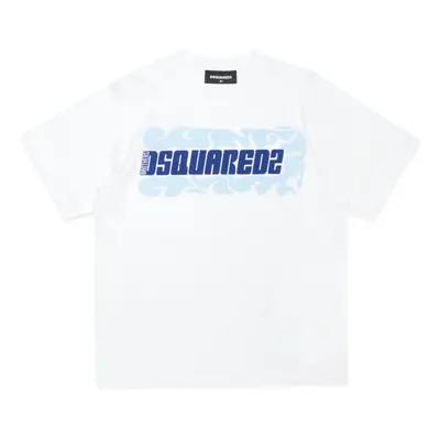 Tričko dsquared slouch fit t-shirt white