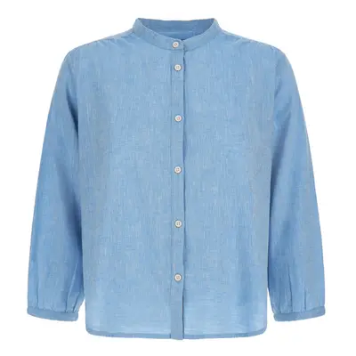 Košile woolrich cotton linen shirt sea breeze