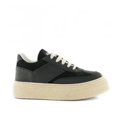 Tenisky mm6 court platform low top sneakers lace up black