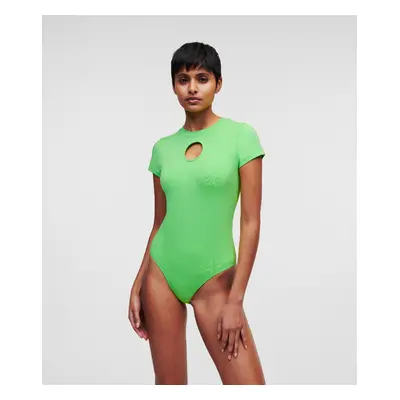 Tričko karl lagerfeld cut out logo jersey body summer green