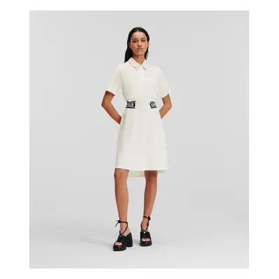 Šaty karl lagerfeld pique polo dress off white