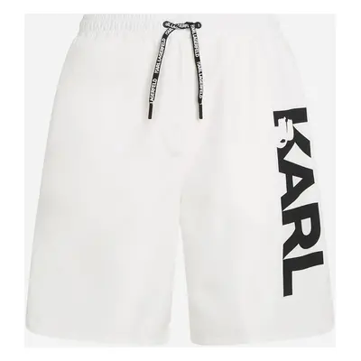 Plavky karl lagerfeld karl logo long boardshorts white