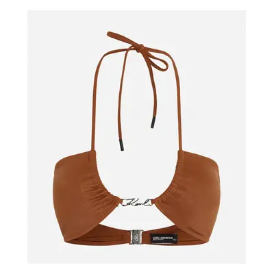 Plavky karl lagerfeld karl dna glam halter top copper