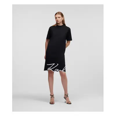 Šaty karl lagerfeld karl signature hem dress black