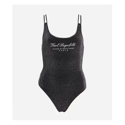 Plavky karl lagerfeld hotel karl lurex swimsuit black