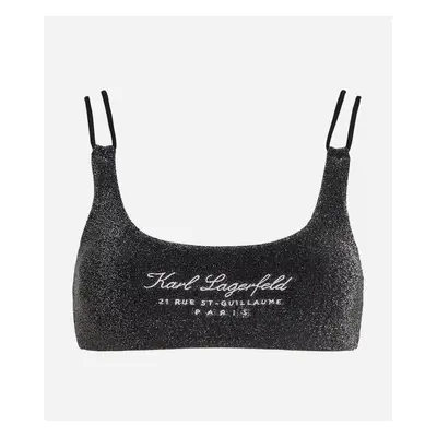 Plavky karl lagerfeld hotel karl lurex bikini top black