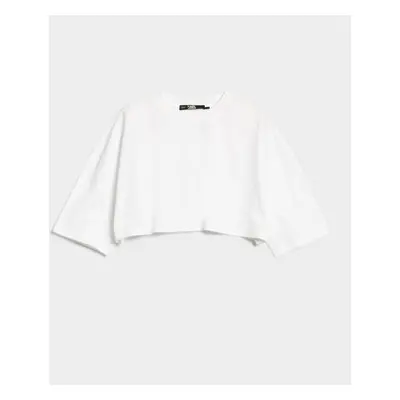 Tričko karl lagerfeld cropped logo t-shirt white