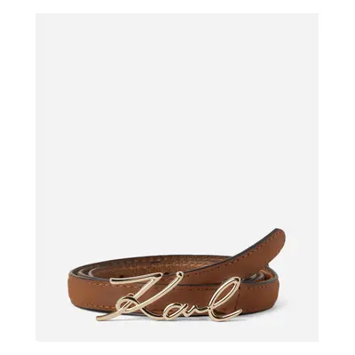 Opasek karl lagerfeld k/signature sm buckle belt sudan brown