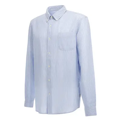 Košile woolrich botton down linen shirt maritime blue stripe