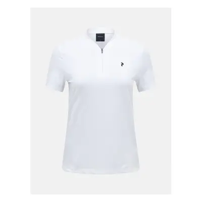 Polokošile peak performance w turf zip ss top white