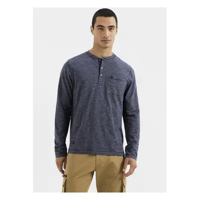 Tričko camel active henley 1/1 arm dark navy