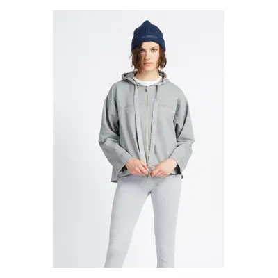 Mikina la martina woman hoodie full zip spring f medium heather grey