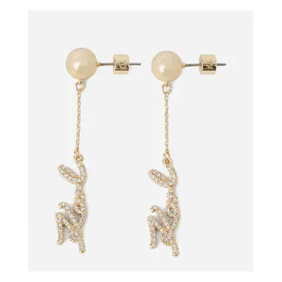 Náušnice karl lagerfeld k/signature pave drop earrings gold