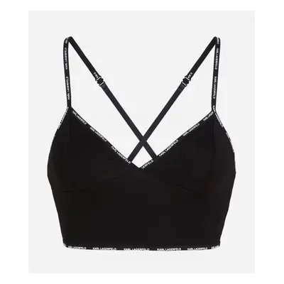 Spodní prádlo karl lagerfeld mini logo longline bralette black