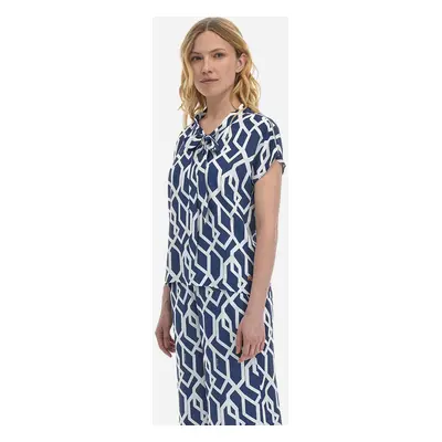 Košile la martina woman shirt s/s printed popeli orion blue/off white