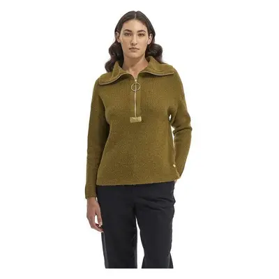 Svetr la martina woman tricot half zip alpaca b dull gold