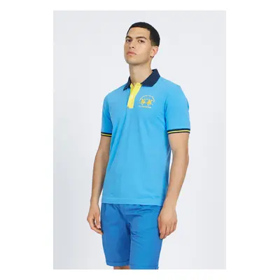 Polokošile la martina man polo s/s piquet stretch azure blue