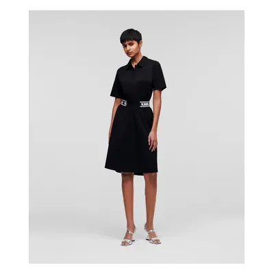 Šaty karl lagerfeld pique polo dress black