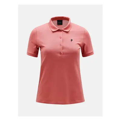 Polokošile peak performance w classic cotton polo trek pink/5bh warm blush