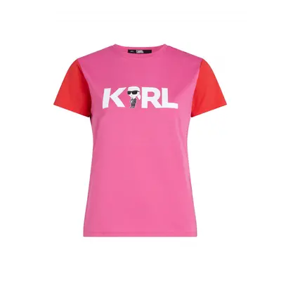 Tričko karl lagerfeld ikonik 2.0 karl logo t-shirt fuchsia/red