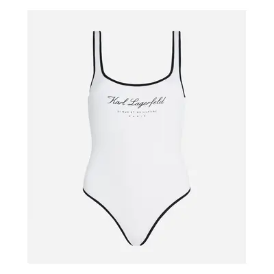 Plavky karl lagerfeld hotel karl swimsuit ivory