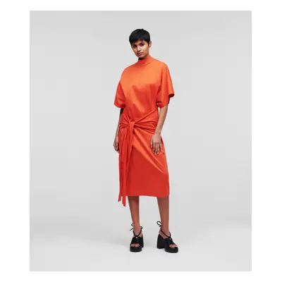 Šaty karl lagerfeld wrap jersey dress terracotta