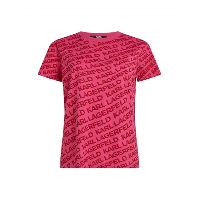 Tričko karl lagerfeld aop logo t-shirt pink/red