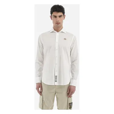 Košile la martina man shirt l/s poplin optic white