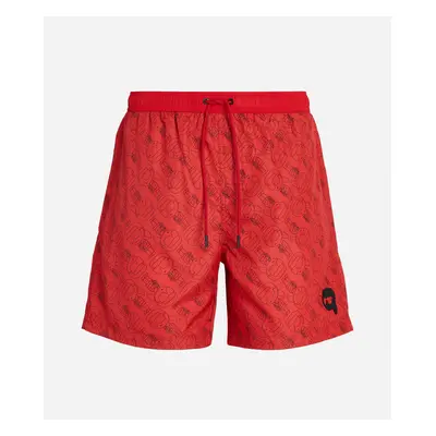 Plavky karl lagerfeld ikonik 2.0 aop med boardshorts haute red1