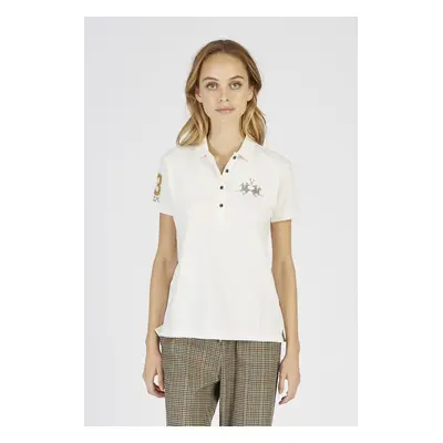 Polokošile la martina woman polo s/s piquet stretch off white