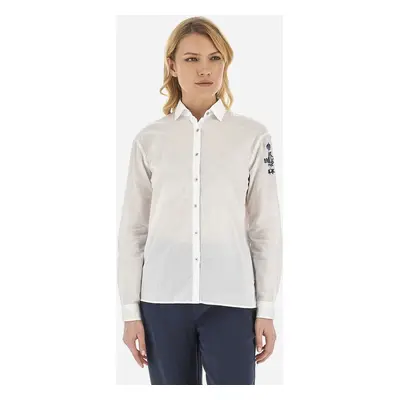 Košile la martina woman shirt l/s cotton muslin optic white