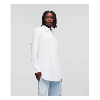 Košile karl lagerfeld open back tie shirt white