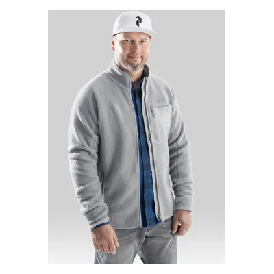 Mikina peak performance pile zip jacket soud mist