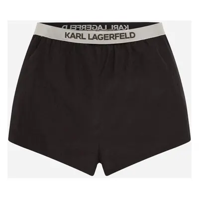 Plážové oblečení karl lagerfeld logo high waist shorts black