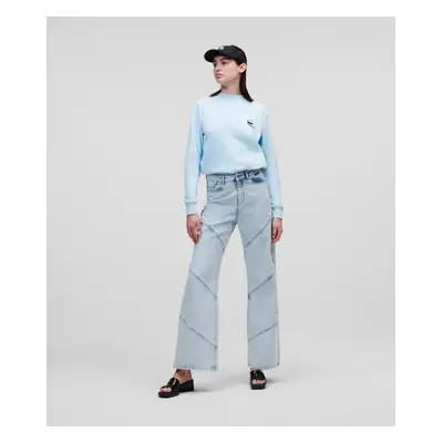 Džíny karl lagerfeld wide leg denim pants lght bl dnm