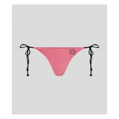 Plavky karl lagerfeld ikonik 2.0 lurex string bottom pink lurex