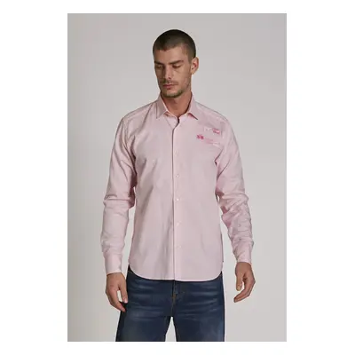 Košile la martina man shirt l/s slub pinpoint ox sweet lilac