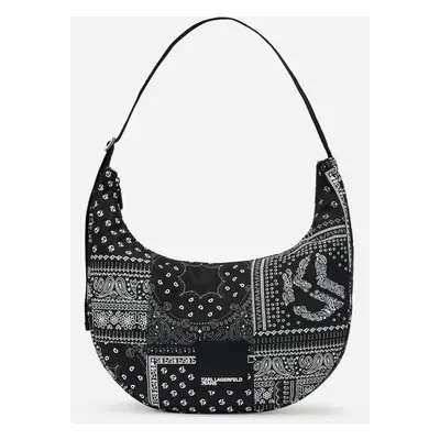 Kabelka karl lagerfeld jeans urban nylon sling bag aop bandana black