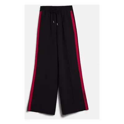 Kalhoty karl lagerfeld taped wide leg pants black