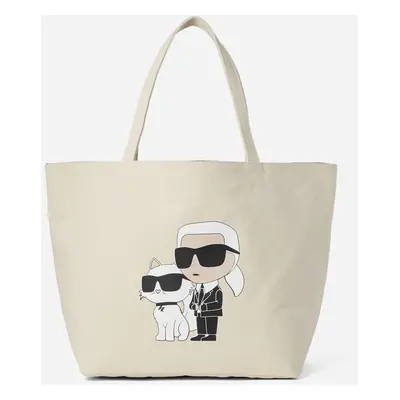 Taška karl lagerfeld k/ikonik 2.0 k&c canv shopper off white