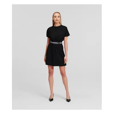 Šaty karl lagerfeld logo tape t-shirt dress black