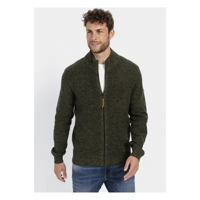 Svetr camel active knitted jacket leaf green