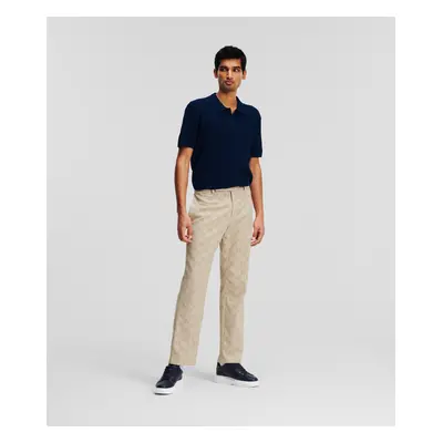 Kalhoty karl lagerfeld huns pick kl perforated pants hummus