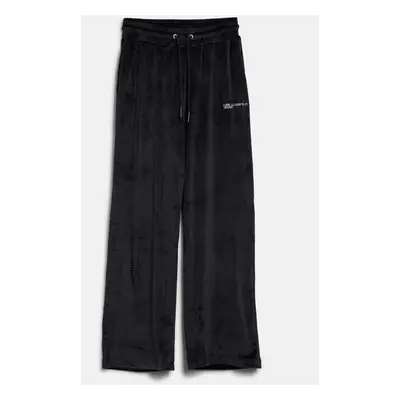 Tepláky karl lagerfeld jeans klj relaxed velour sweat pant black